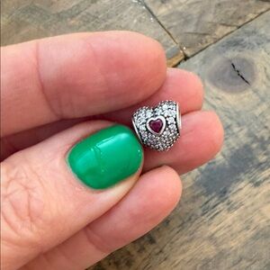 PANDORA charm pave w red heart